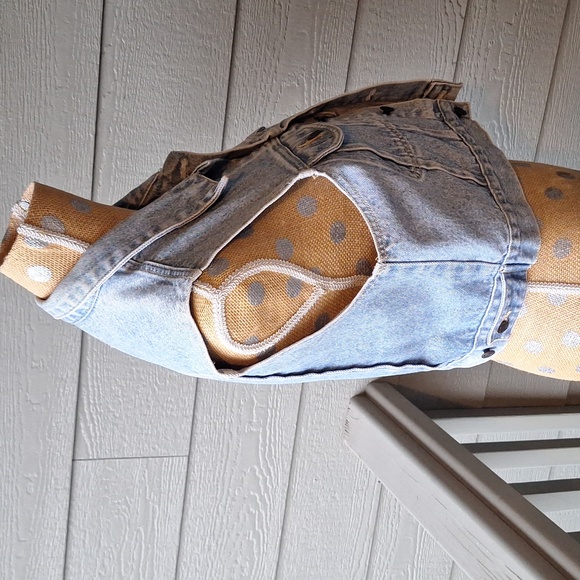 Vintage 90s Great Land trading company cropped denim vest size small - Picture 3 of 11